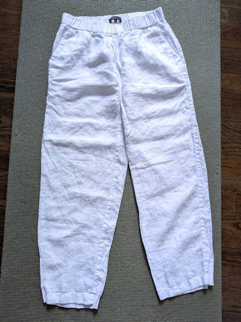 Quince 100% European Linen Womens White Trousers Pants Size: XS
